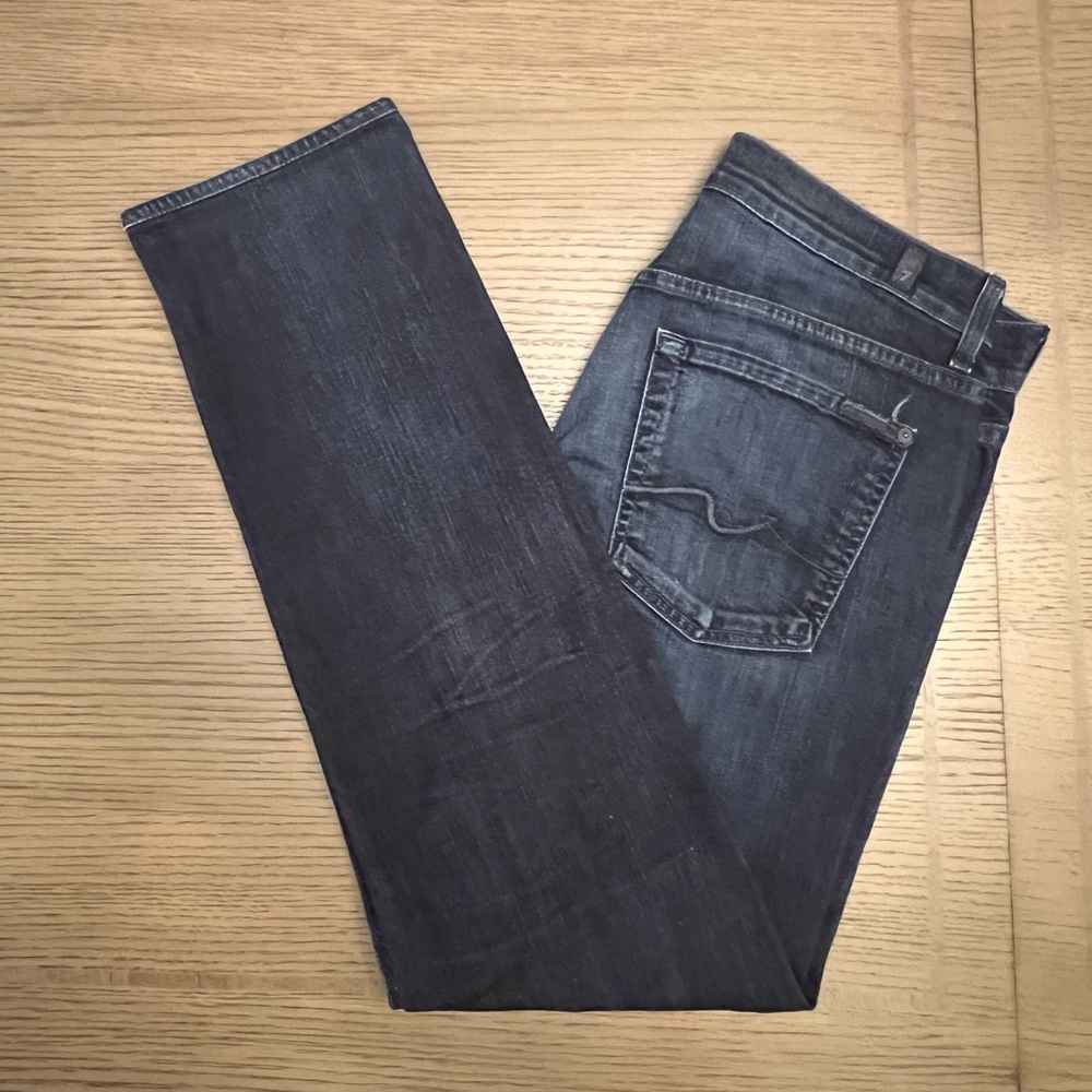 7 For All Mankind Men's Dark Blue Straight Jeans